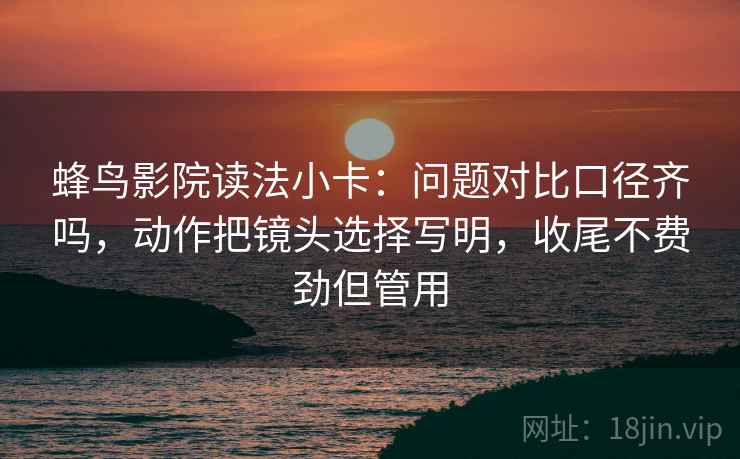 蜂鸟影院读法小卡:问题对比口径齐吗,动作把镜头选择写明,收尾不费劲但管用 蜂鸟影院读法小卡:问题对比口径齐吗,动作把镜头选择写明,收尾不费劲但管用